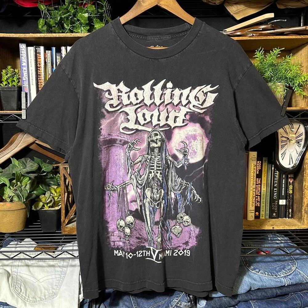 2019 Rolling Loud Miami Tee Shirt Black and Purple Rap Festival Mens Large